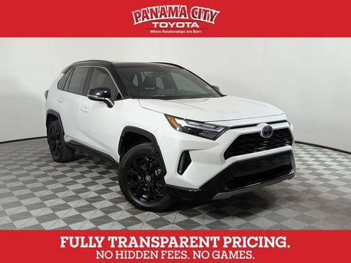 Wind Chill Pearl/Midnight Black Metallic 2024 Toyota RAV4 Hybrid SE