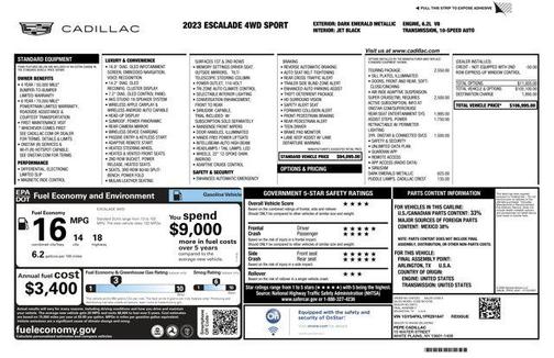 2023 Cadillac Escalade Sport