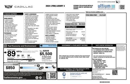 Stellar Black Metallic 2024 Cadillac LYRIQ Luxury