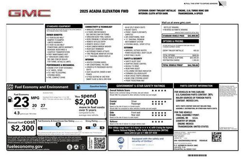 2025 GMC Acadia FWD Elevation