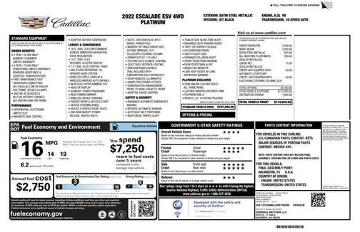 2022 Cadillac Escalade ESV Premium Luxury Platinum