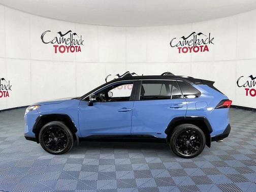 Cavalry Blue/Midnight Black Metallic 2024 Toyota RAV4 Hybrid SE