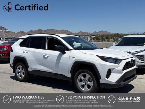 Super White 2021 Toyota RAV4 Hybrid LE