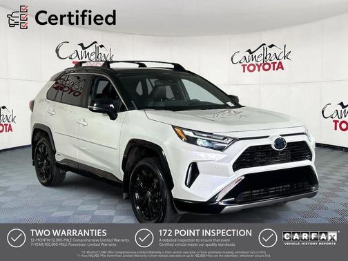 Blizzard Pearl/Midnight Black Metallic 2022 Toyota RAV4 Hybrid SE