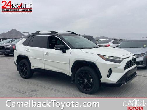 Blizzard Pearl/Midnight Black Metallic 2022 Toyota RAV4 Hybrid SE