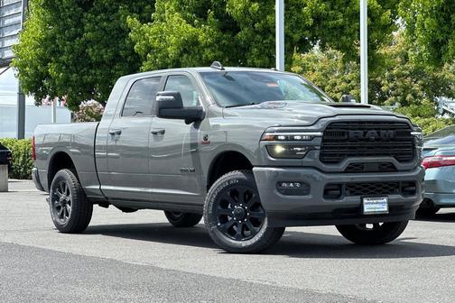 Ceramic Gray Clearcoat 2026 RAM 3500 Laramie Mega Cab 4x4 6'4' Box