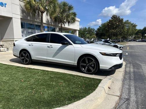 White 2025 Honda Accord Hybrid Sport