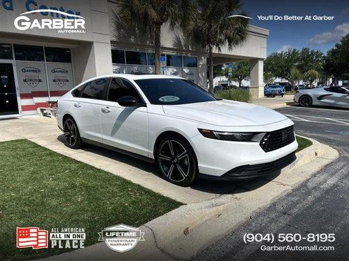 White 2025 Honda Accord Hybrid Sport