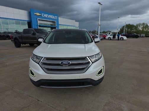 White Platinum Metallic Tri-Coat 2015 Ford Edge Titanium