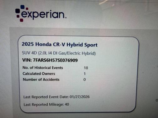 Blue 2025 Honda CR-V Hybrid Sport AWD