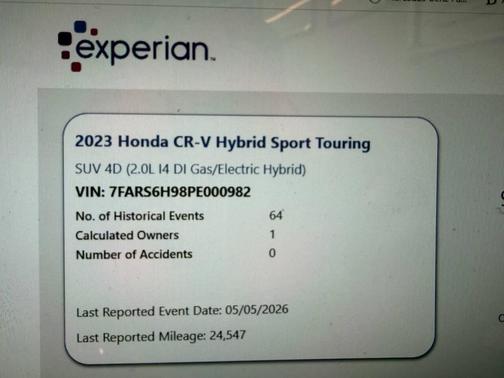 Gray 2023 Honda CR-V Hybrid Sport Touring AWD
