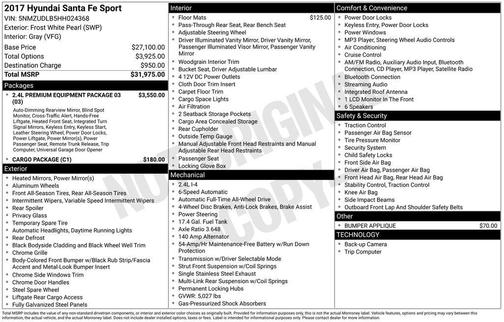 2017 Hyundai Santa Fe Sport 2.4L