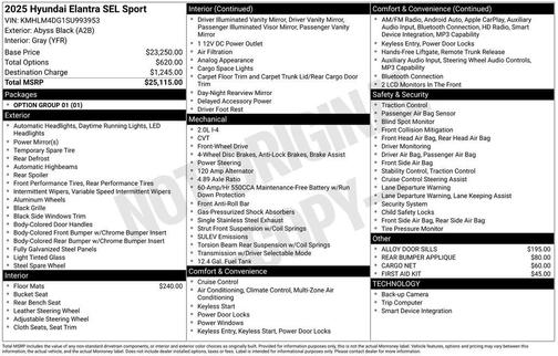 2025 Hyundai ELANTRA Sport
