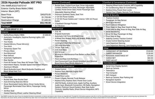 2026 Hyundai PALISADE XRT Pro