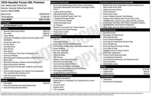 2026 Hyundai TUCSON SEL Convenience