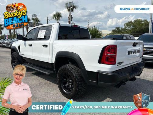 Bright White Clearcoat 2025 RAM 1500 RHO Crew Cab 4x4 5'7' Box