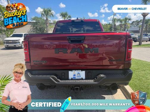 Red 2026 RAM 1500 RHO Crew Cab 4x4 5'7' Box