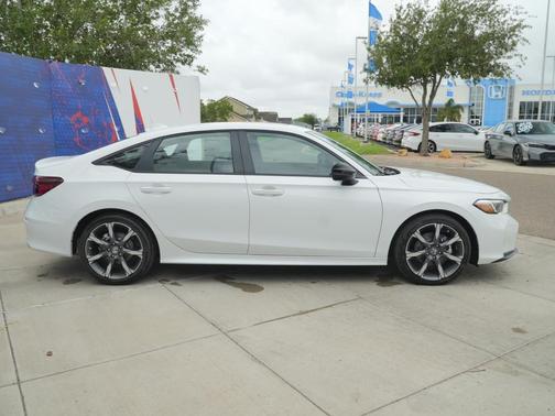 Platinum White Pearl 2026 Honda Civic Hybrid Sport Touring