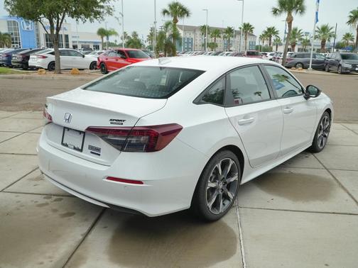 Platinum White Pearl 2026 Honda Civic Hybrid Sport Touring