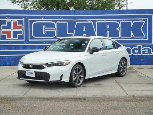 Platinum White Pearl 2026 Honda Civic Hybrid Sport Touring