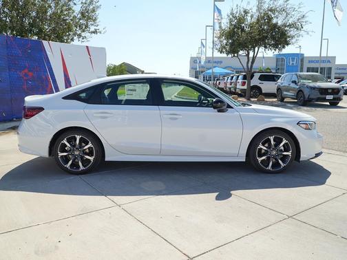 Platinum White Pearl 2026 Honda Civic Hybrid Sport Touring