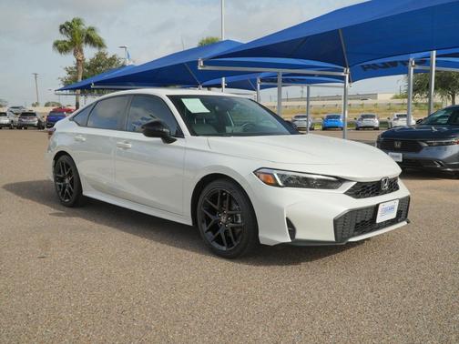 Platinum White Pearl 2025 Honda Civic Hybrid Sport