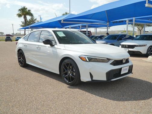 Platinum White Pearl 2025 Honda Civic Hybrid Sport