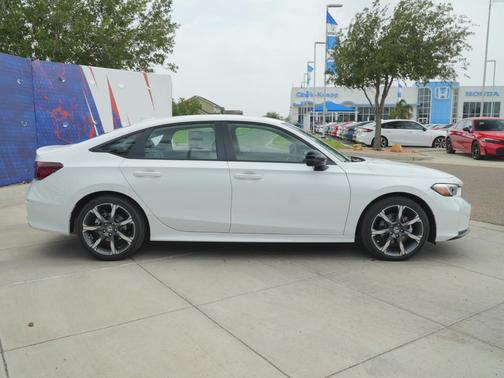 Platinum White Pearl 2026 Honda Civic Hybrid Sport Touring