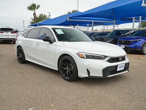 Platinum White Pearl 2025 Honda Civic Hybrid Sport