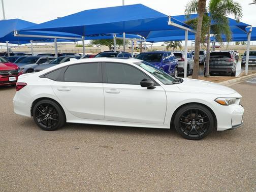 Platinum White Pearl 2025 Honda Civic Hybrid Sport
