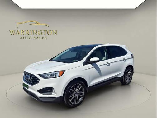 Star White Metallic Tri-Coat 2020 Ford Edge Titanium