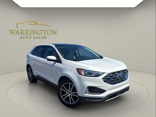 Star White Metallic Tri-Coat 2020 Ford Edge Titanium