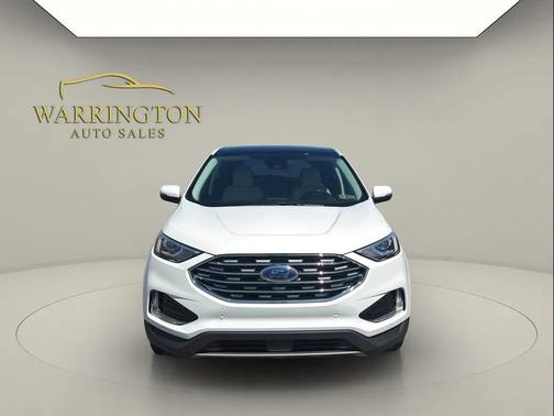 Star White Metallic Tri-Coat 2020 Ford Edge Titanium