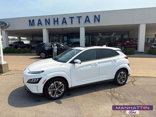 Lunar White 2023 Hyundai KONA EV Limited