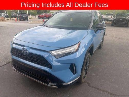 Cavalry Blue/Midnight Black Metallic 2023 Toyota RAV4 Hybrid SE