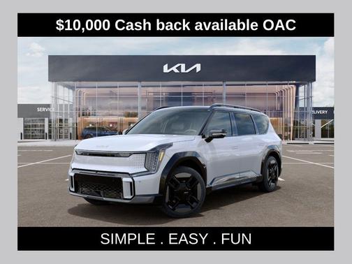 Glacial White Pearl/Ebony Black Roof 2026 Kia EV9 GT-Line