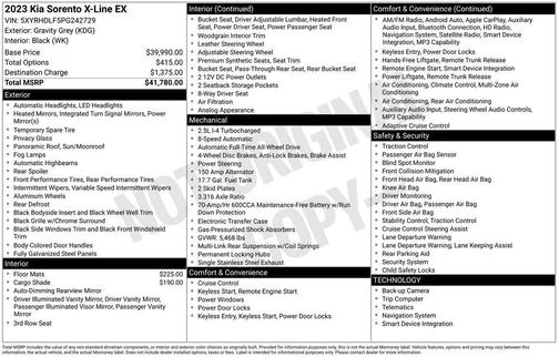 Gravity Grey 2023 Kia Sorento EX