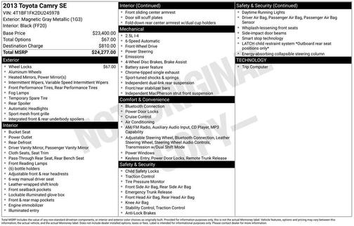 Magnetic Gray Metallic 2013 Toyota Camry SE