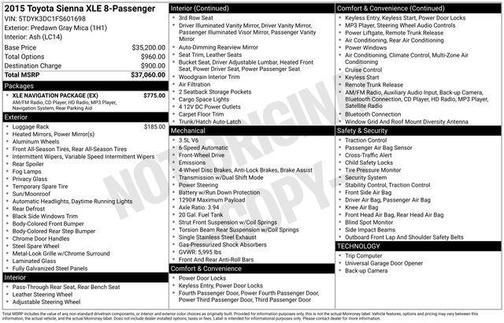 2015 Toyota Sienna XLE