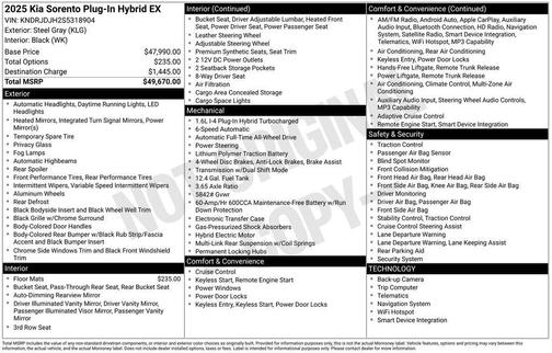 Steel Gray 2025 Kia Sorento Plug-In Hybrid EX