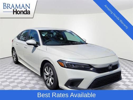 Platinum White Pearl 2024 Honda Civic LX