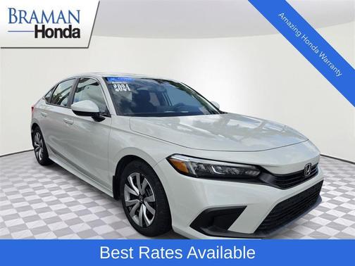 Platinum White Pearl 2024 Honda Civic LX