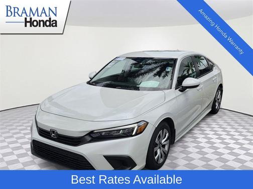 Platinum White Pearl 2023 Honda Civic LX