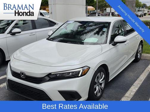 Platinum White Pearl 2022 Honda Civic LX