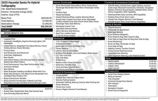 2025 Hyundai SANTA FE HEV Calligraphy