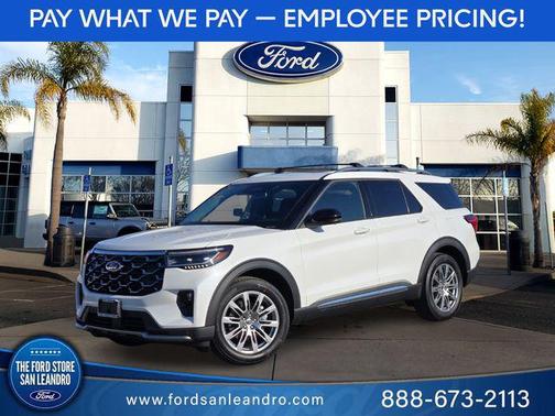 Star White Metallic Tri-Coat 2026 Ford Explorer Platinum
