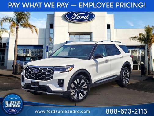 Star White Metallic Tri-Coat 2026 Ford Explorer Platinum