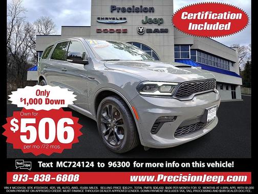 Destroyer Gray Clearcoat 2021 Dodge Durango R/T AWD