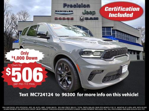 Destroyer Gray Clearcoat 2021 Dodge Durango R/T AWD