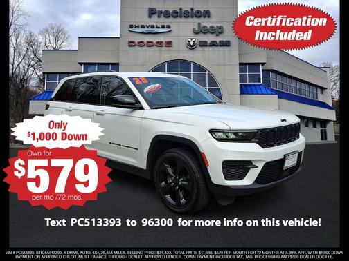Bright White Clearcoat 2023 Jeep Grand Cherokee Altitude